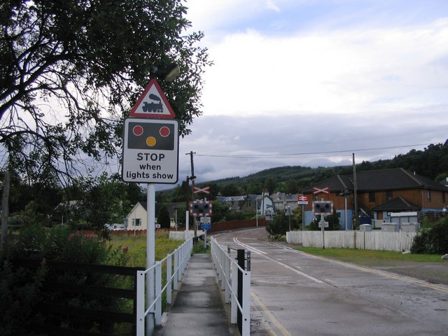 Railway crossing at Corpach Station