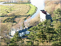SH5860 : Fron Haul Terrace and the Waterwheel House at Gilfach Ddu from the Zig-Zag path by Eric Jones