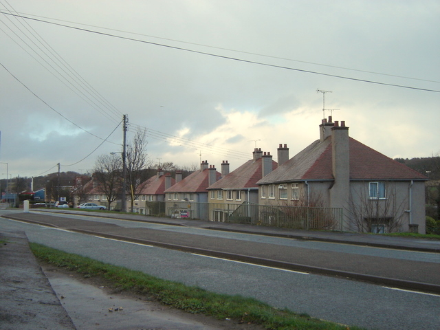 Row of council houses north of Mold
