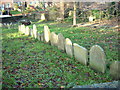 Row of gravestones in St Mary