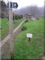 Signpost in Cerne Abbas burial ground