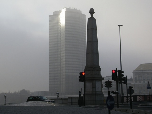 Millbank Tower in the fog