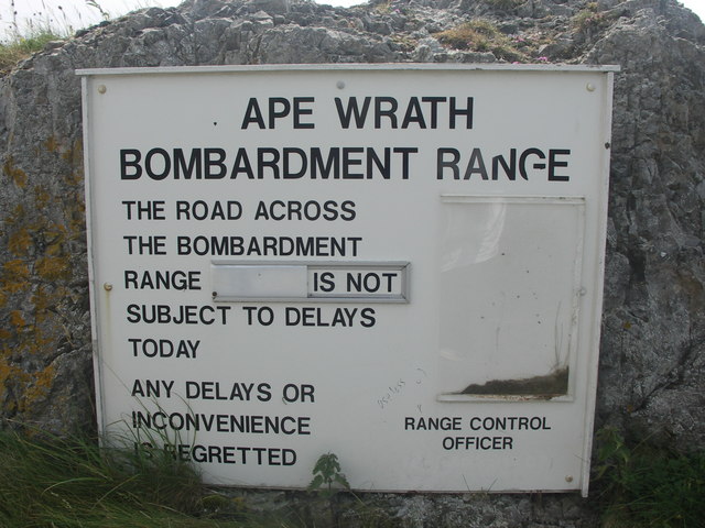 Cape Wrath Bombardment Range Warning Notice