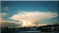 Cumulonimbus cloud over the village of Llanrug