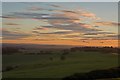 Sheep pasture at sun-set at Pentridge Hill