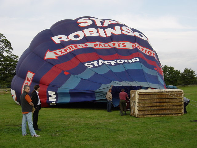 Hot air balloon being filled at... © Mandy Moore cc-by-sa/2.0 ...