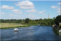 TL3171 : River Great Ouse at St Ives, Hemingford Meadow (left) and Holt Island (right) by David Bartlett
