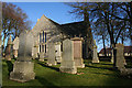 The west wall of Church of Scotland, New Pitsligo.