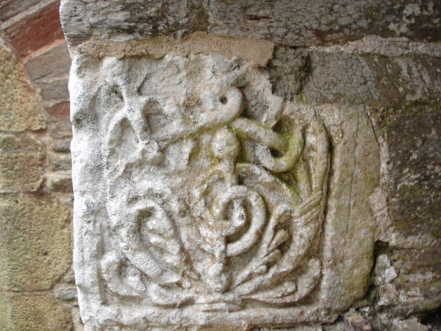 Carved stone, Revelstoke church