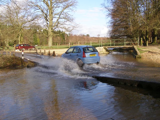 Fording Dockens Water, Moyles Court, New Forest