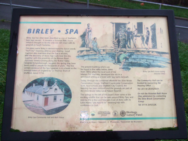 Birley Spa Plaque