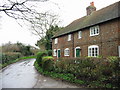 Cottages on Barfrestone Road, looking NE from the Yew Tree pub.