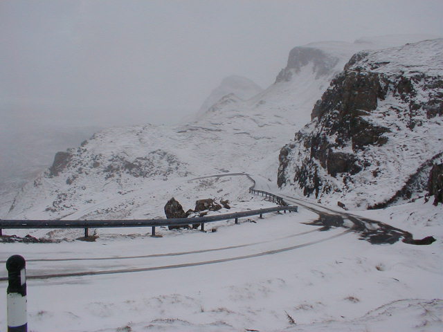 Quiraing Road on a Snowy Day