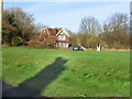 House overlooking village green, Woolage Village