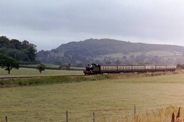 The Minehead Train looking towards Dunster Castle