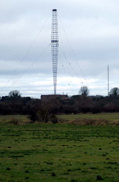 A pair of radio transmitters, at Sprucefield
