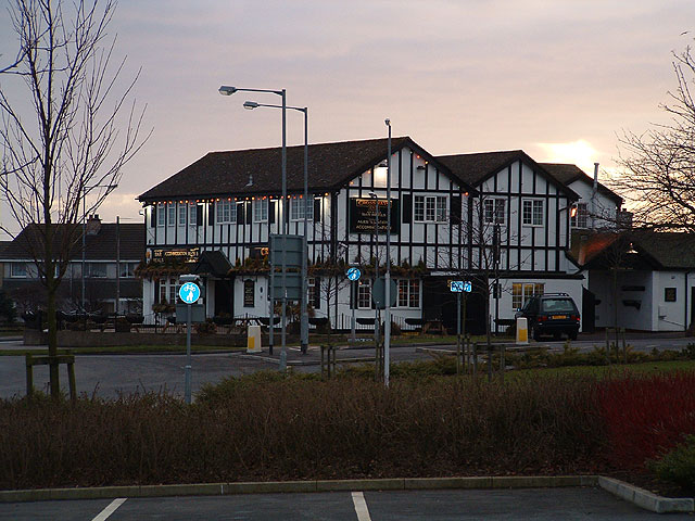 The Crossways Inn, Gretna, at dusk