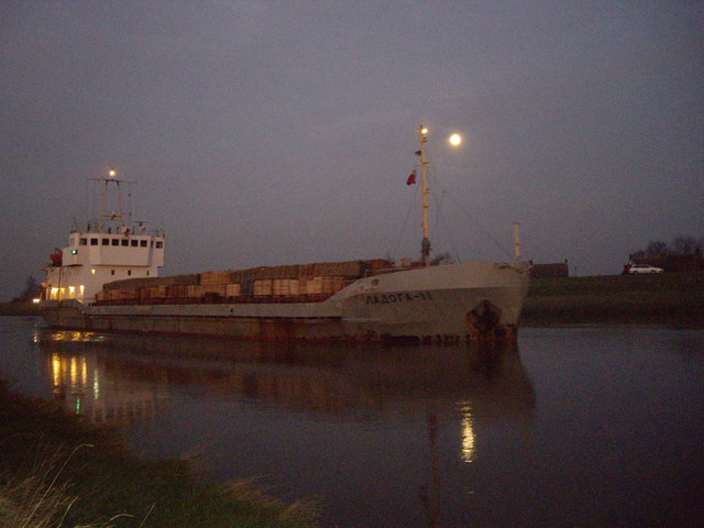 Cargo boat on the River Nene, Sutton Bridge