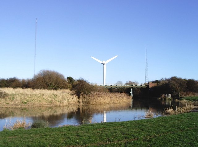 Wind turbine and masts © David Kemp :: Geograph Britain and Ireland