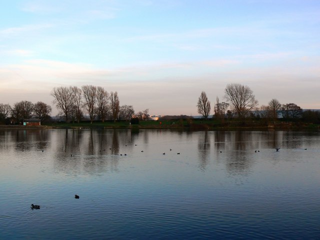 View to the south-east across Coate Water, Swindon