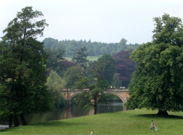 Bridge to Chatsworth House over River Derwent