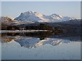 Beinn Airigh Charr reflected in Loch nan Dailthean