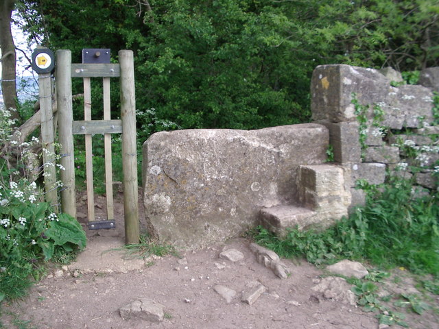 Stone stile at "The Fuzzies" wood, near Westrip