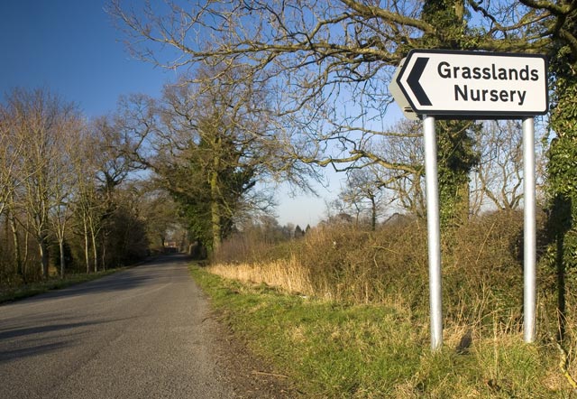 Sign to Grasslands Nursery