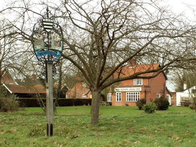 The village sign at Brandeston