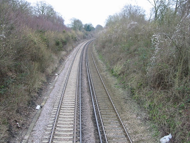 Looking SE (Dover direction) along the railway at Bekesbourne