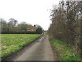 Looking S along track to Hode Farm