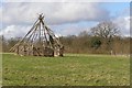 Replica ancient roundhouse, Testwood Lakes nature reserve