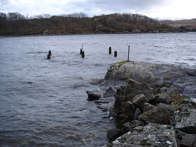Remains of a jetty at Tollie Bay