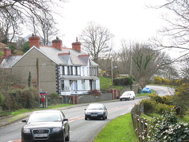 Late Victorian or Edwardian terrace on the western outskirts of Gyrn Goch