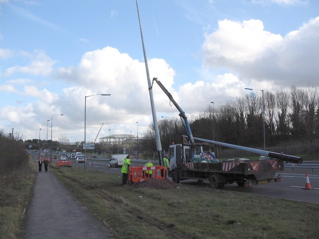 Lamp post replacement on the A4174