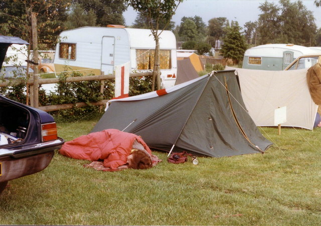 Swiss Farm campsite, Henley, 1985.