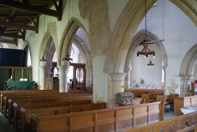 The interior of St Leonard's Glapthorn