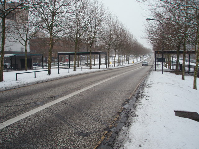 Silbury Boulevard in the snow