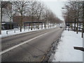 Silbury Boulevard in the snow