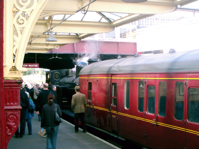 Steam Train at Keighley Railway Station