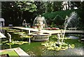 Ornamental fountain in the Italian Garden at Compton Acres, Poole