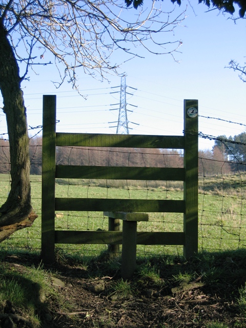 A Stile and Pylon on the Clwydian Way