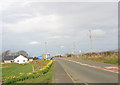 View North towards Aberdesach bridge along the A499