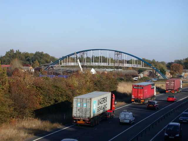 A14 Cycle Bridge under construction