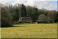 Looking across Bramdean Common to Wood Farm Cottages