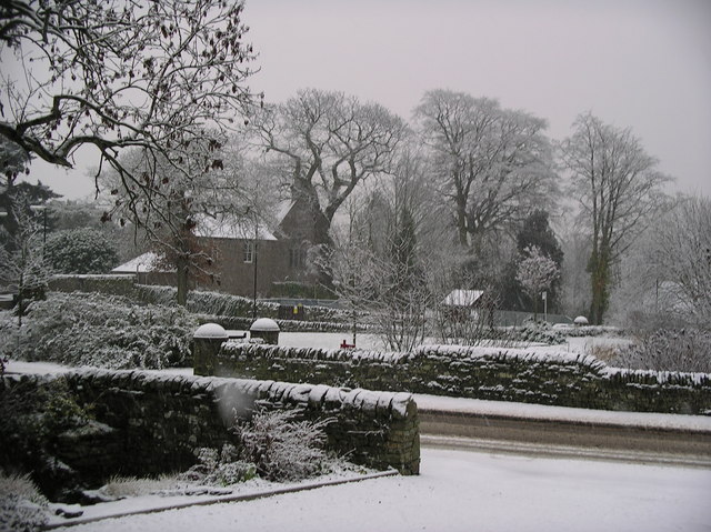 Fowlis Church and Village Green in Winter