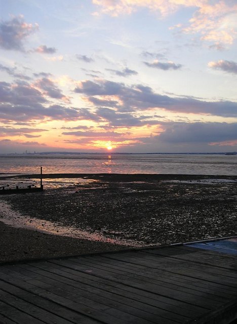 Allhallows beach at sunset