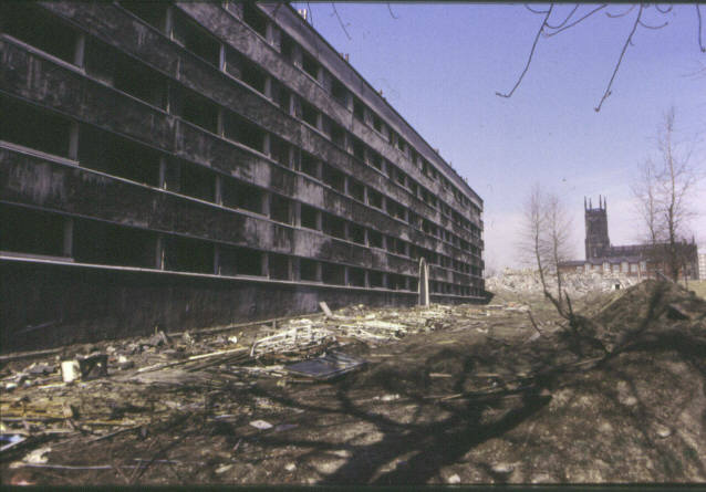 Quarry Hill Flats, Leeds during demolition