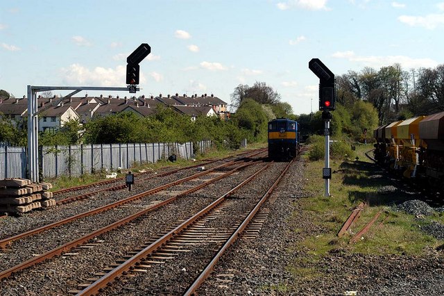Train approaching Antrim Station