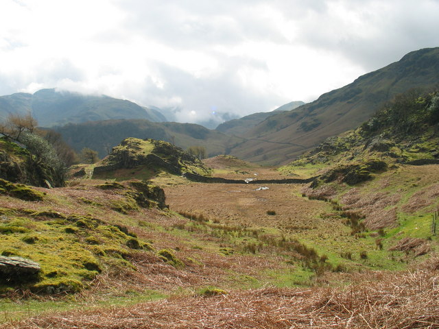 View to Borrowdale fells from Castle Crag